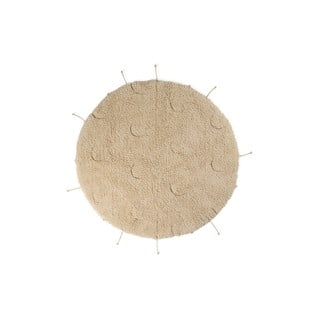 Tappeto rotondo in cotone lavabile a mano color crema ø 100 cm Moon Multishape - Lorena Canals