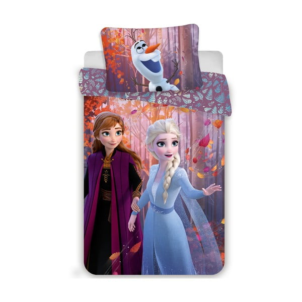 Set copripiumino e federa da bambini in cotone per letto singolo 140x200 cm Frozen "Sister Purple" – Jerry Fabrics