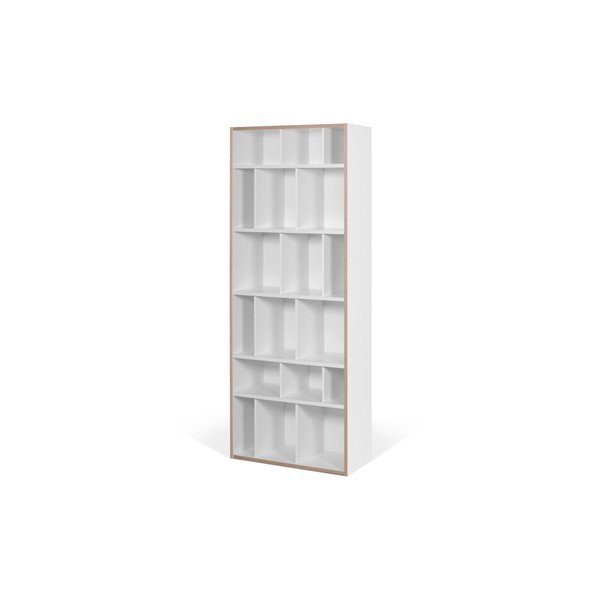 Libreria bianca con bordo in legno 72x188 cm Group - TemaHome-image-1