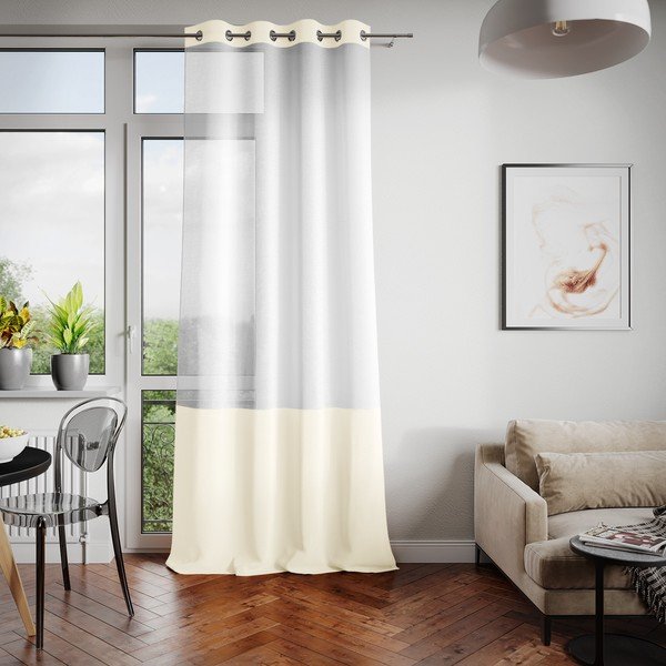 Tenda bianca/beige 140x270 cm Irvette Eyelets - AmeliaHome-image-2