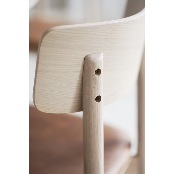 Sedie da pranzo in similpelle in colore marrone cognac-naturale in set di 2 pezzi Wolcott - Rowico-image-2