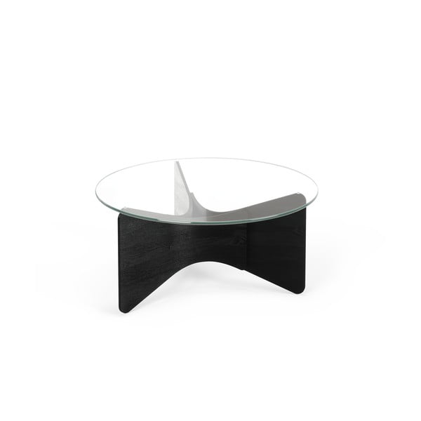 Tavolino rotondo nero con piano in vetro 87x87 cm Madera - Umbra