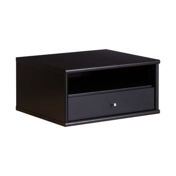Comodino nero sospeso con ripiani Mistral - Hammel Furniture-image-2