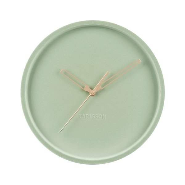 Jadeitově zelené sametové nástěnné hodiny Karlsson Lush, ø 30 cm