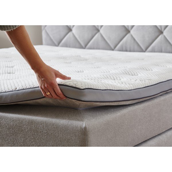 Letto boxspring grigio chiaro 180x200 cm Rockaway - Rojaplast-image-4