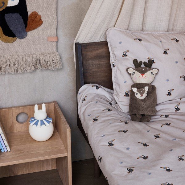 Set copripiumino e federa da bambini grigio chiaro in cotone per culla 70x100 cm Toucan – OYOY Mini-image-1