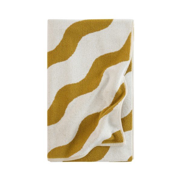 Asciugamano giallo/color crema in cotone 90x150 cm Waves – Jotex