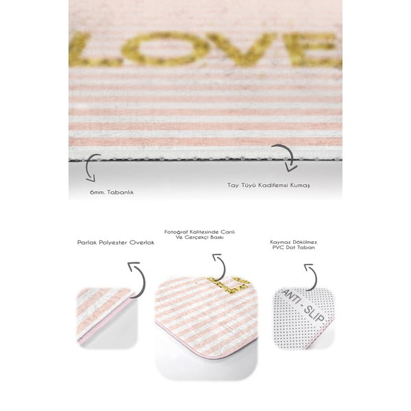 Set di tappetini per il bagno in velluto rosa 2 pz 60x100 cm Love – Mila Home-image-3