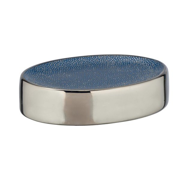 Portasapone in ceramica blu con dettagli in argento Badi Nuria - Wenko