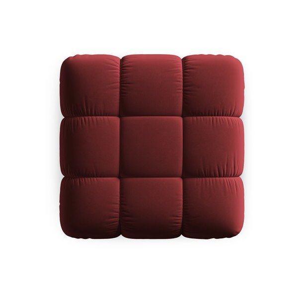 Poggiapiedi in velluto rosso Bellis - Micadoni Home-image-4