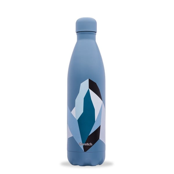 Bottiglia da viaggio blu in acciaio inox 750 ml ALTITUDE x Severine Dietrich - Qwetch