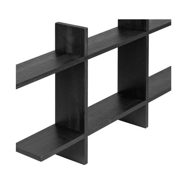 Mensola nera in pino massiccio con ripiani multipli 86 cm Mostar – House Nordic-image-4
