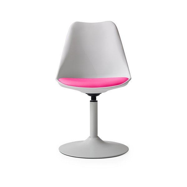 Sedia da pranzo bianca con seduta rosa Viva - Tenzo