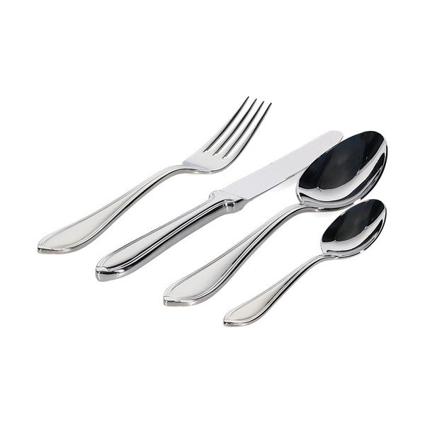 Posate argentate in acciaio inox 16 pz per 4 persone Monroe – S|P Collection