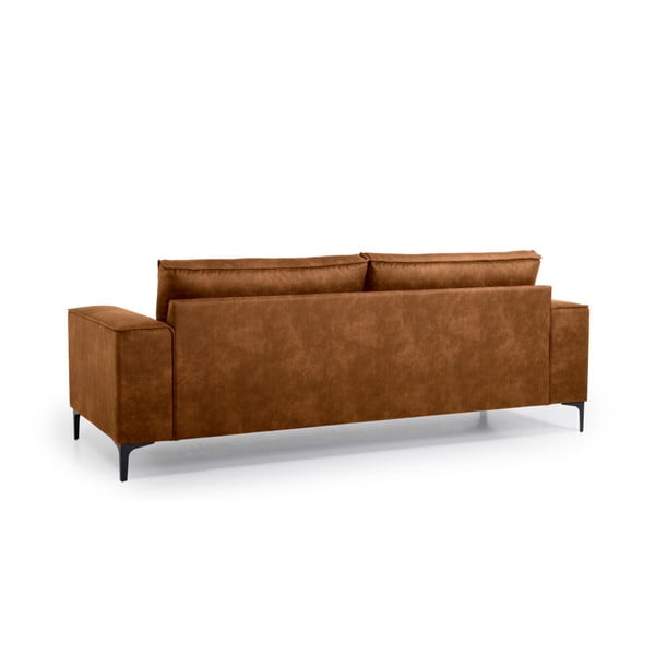 Divano marrone cognac con rivestimento in finta pelle 224 cm Copenhagen – Scandic-image-3