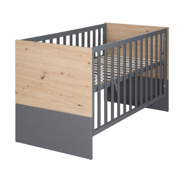 Lettino grigio/di colore naturale 60x120 cm Anna – Roba