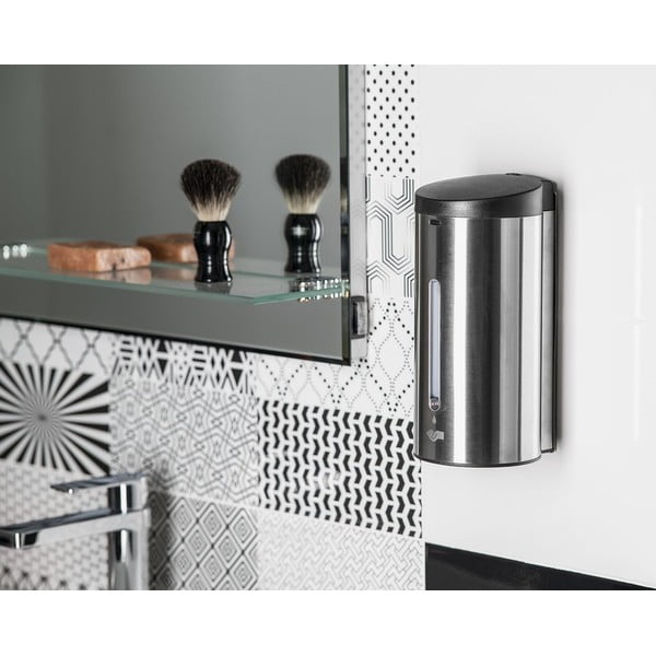 Dosatore di sapone touchless in acciaio inox argento opaco 650 ml - Sapho-image-2