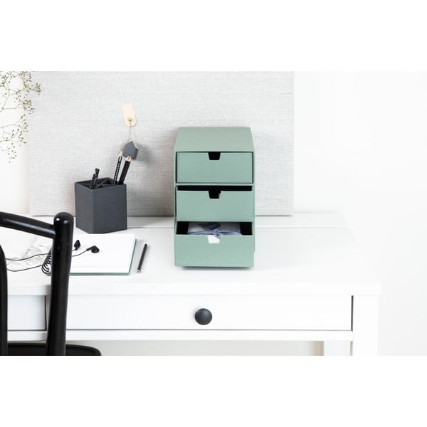 Organizer verde in cartone per cassetti Ingrid Canvas Paper Laminate – Bigso-image-1