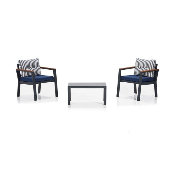 Set da giardino blu per 4 persone Defne - Floriane Garden-image-1