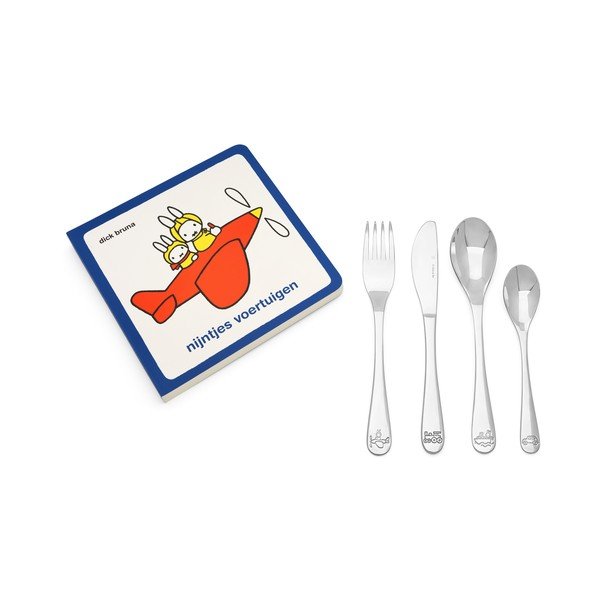 Posate per bambini in acciaio inox argento 4 pezzi Miffy - Zilverstad-image-3