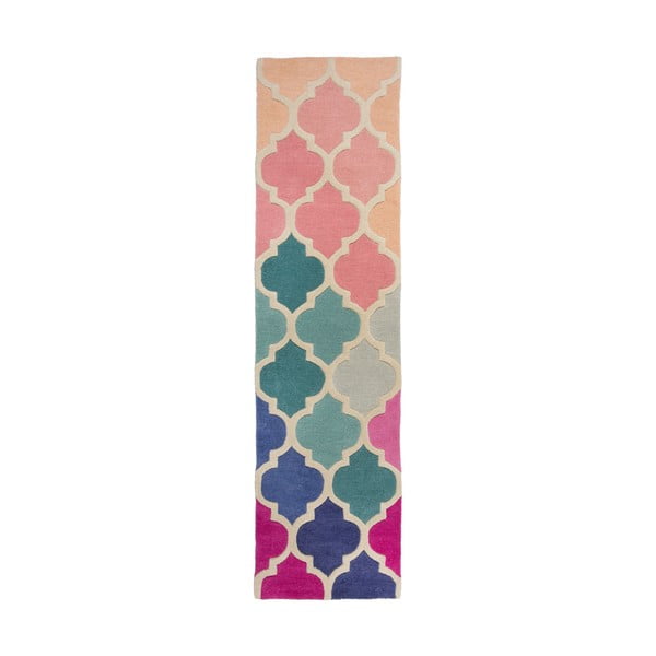 Tappeto in lana rosa 60x230 cm Rosella - Flair Rugs