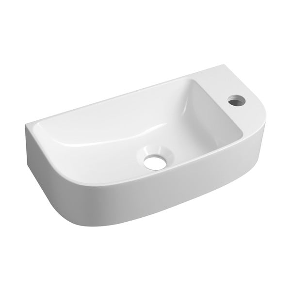 Lavabo bianco in composito minerale 44x22 cm Alga – Sapho