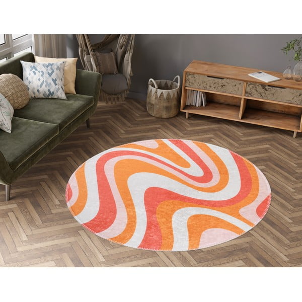Tappeto rotondo arancione lavabile ø 100 cm Colors of Joy – Vitaus-image-1