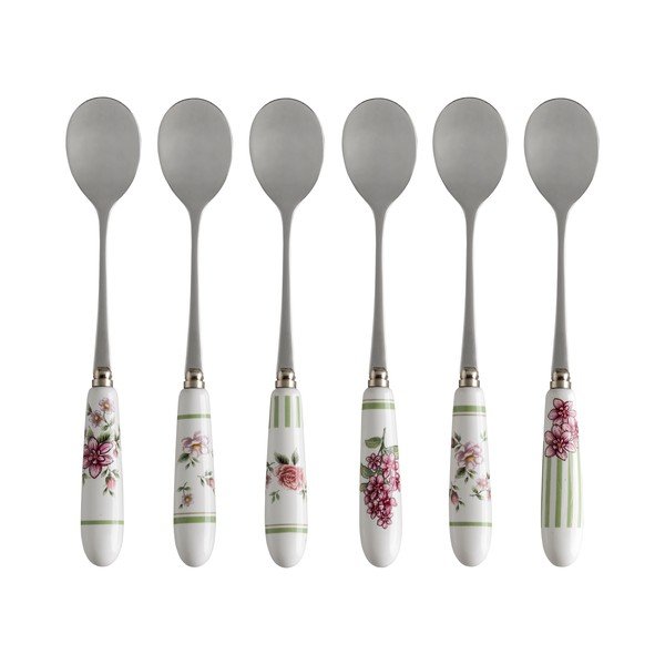 Set di 6 cucchiai con manico in ceramica Nonna Rosa - Brandani