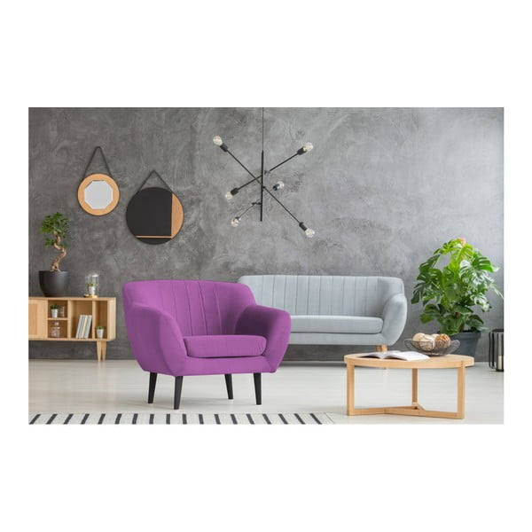 Poltrona Toscane viola, gambe nere - Mazzini Sofas-image-3