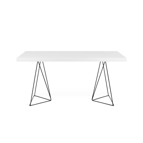 Tavolo da pranzo bianco con gambe in metallo Trestle, 90 x 160 cm Multi - TemaHome