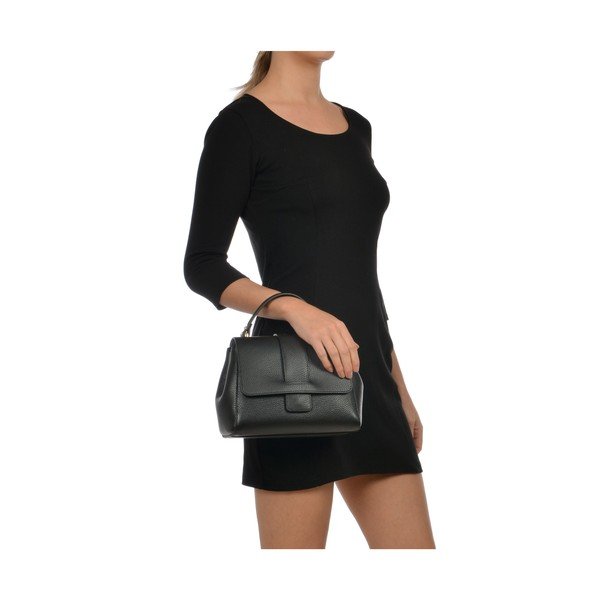 Černá dámská kožená kabelka Sofia Cardoni Bari-image-2