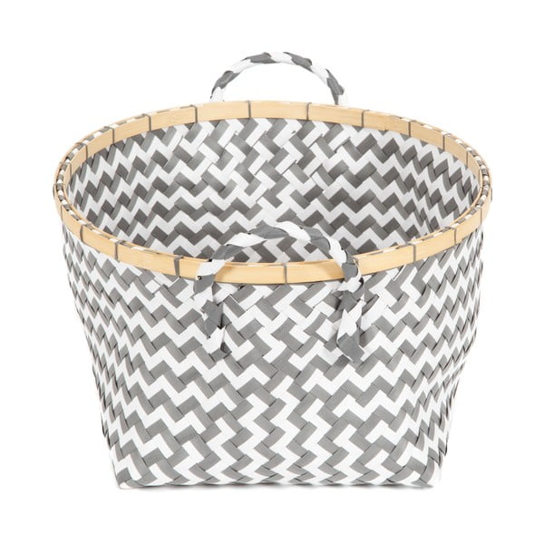 Cestino portaoggetti grigio e bianco Zigzag - Compactor-image-4