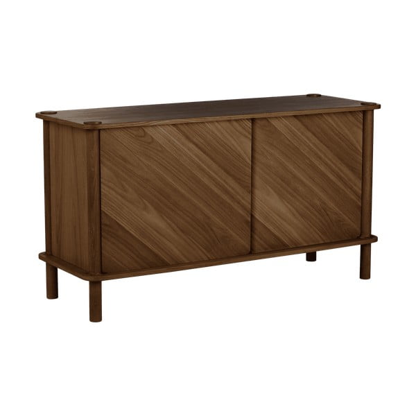 Cassettiera marrone in rovere massiccio con ante scorrevoli 135x73,5x48 cm Italic – UMAGE-image-2