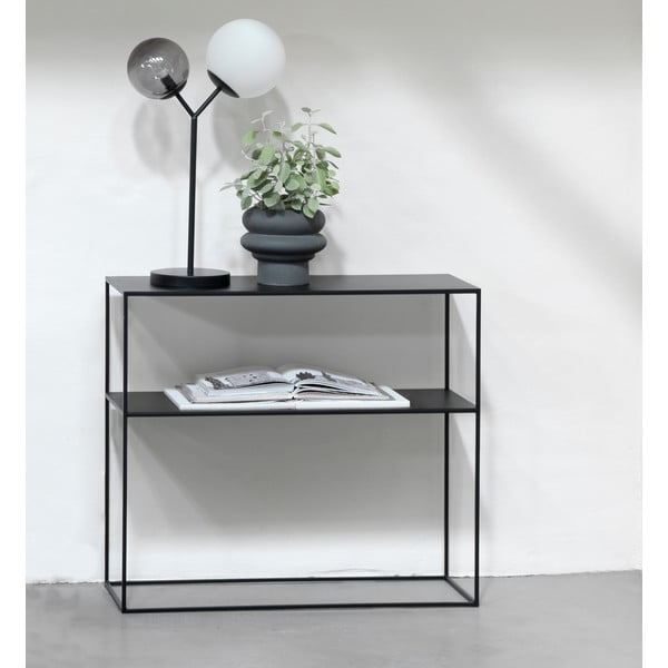 Consolle in metallo nero 35x90 cm Pebble - Unique Furniture-image-1