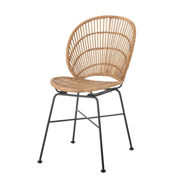 Sedia da pranzo di colore naturale in rattan Fiore – Bloomingville-image-4
