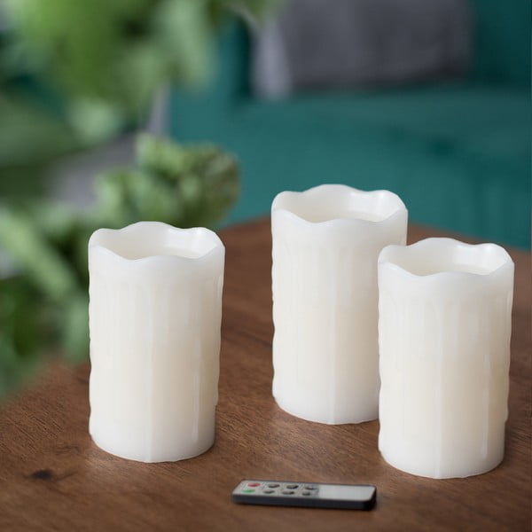 Set di 3 candele LED con telecomando Drip, altezza 12,5 cm Dripwax - DecoKing-image-3