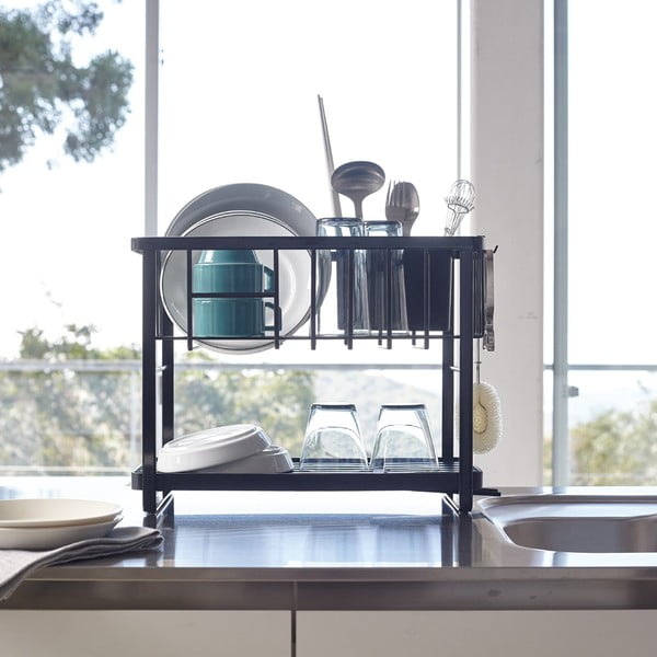 Vassoio di raccolta in metallo a due livelli Tower - YAMAZAKI-image-3