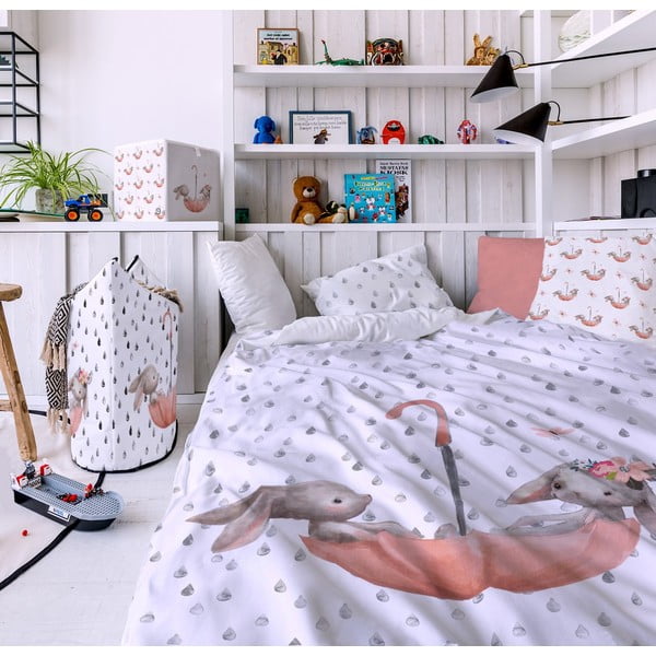 Biancheria da letto in cotone sateen per bambini Fox Bunnie, 100 x 130 cm Forest School - Butter Kings-image-1