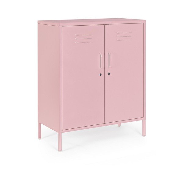 Armadietto rosa chiaro in metallo con chiusura a chiave 80x101,5x40 cm Cambridge – Yes Everyday-image-2