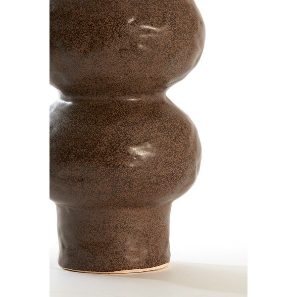 Vaso marrone in ceramica (altezza totale 33,5 cm) Rogano – Light & Living-image-3
