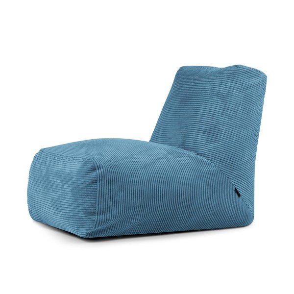 Puof a sacco blu con rivestimento in velluto a coste Tube – SLOWDOWN