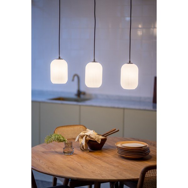 Lampada a sospensione bianca e nera con paralume in vetro 14x72 cm Cava - Markslöjd-image-1