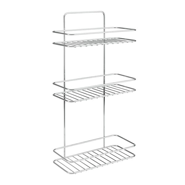 Mensola da bagno da appendere/senza foratura color argento lucido in acciaio Luxy – Metaltex