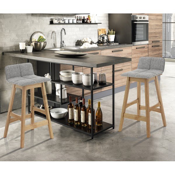 Sgabello da bar grigio Varm - Tomasucci-image-1