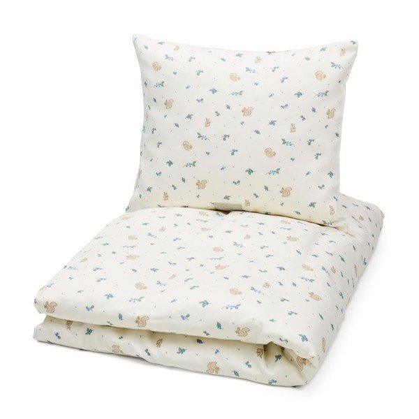 Set copripiumino e federa da bambini color crema in cotone organico per culla 100x140 cm Blueberries – Cam Cam Copenhagen