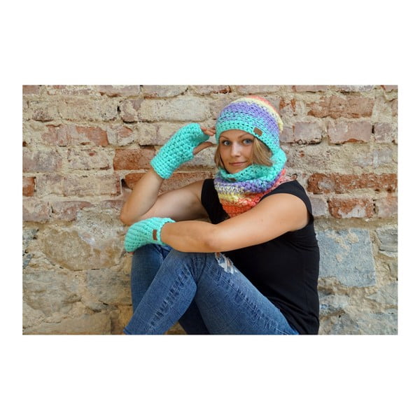 Scaldabraccia all'uncinetto blu turchese Milo - DOKE-image-4