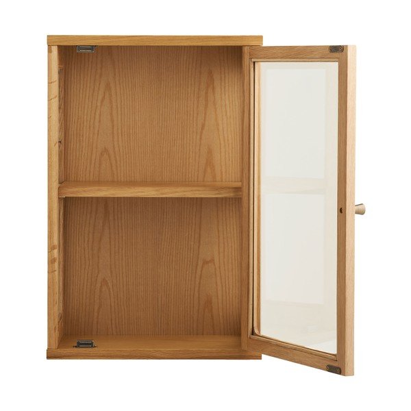 Vetrina di colore naturale da appendere 40x60x20 cm Zamora – House Nordic-image-3