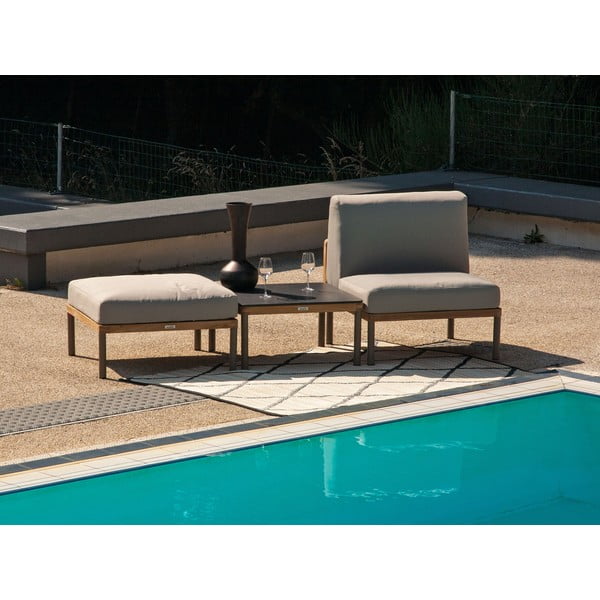 Set da giardino in teak grigio per 2 persone Kallysta - Ezeis