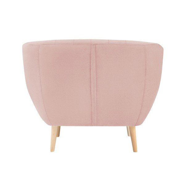 Poltrona in velluto rosa chiaro Sardaigne - Mazzini Sofas-image-4