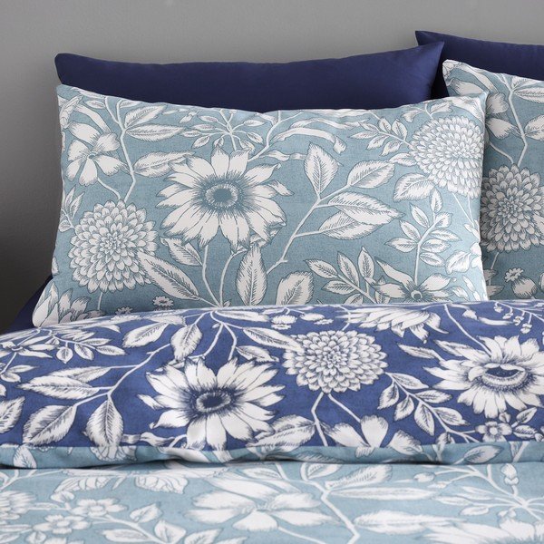 Biancheria da letto verde-blu 200x135 cm Tapestry Floral - Catherine Lansfield-image-3